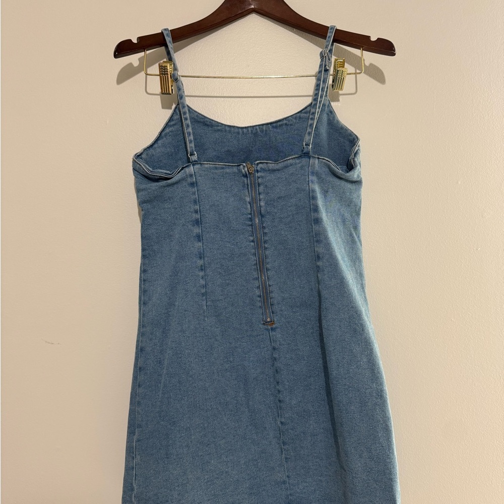Lone Star Denim Mini Dress Adjustable Straps Zip Back Women's Size Medium Y2K - Picture 5 of 8